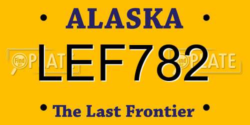 LEF782 Alaska License Plate