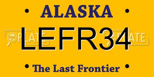LEFR34 Alaska License Plate