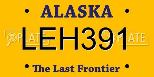 LEH391 Alaska License Plate