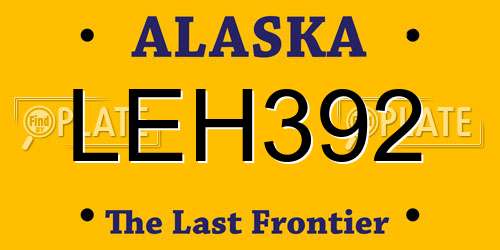 LEH392 Alaska License Plate