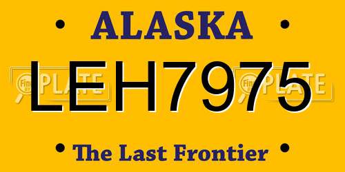 LEH7975 Alaska License Plate