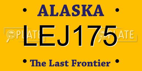 LEJ175 Alaska License Plate