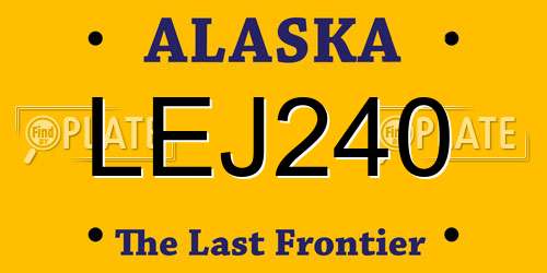 LEJ240 Alaska License Plate