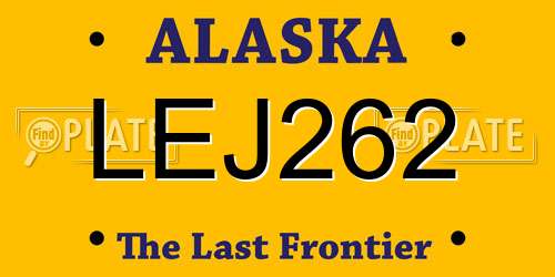 LEJ262 Alaska License Plate