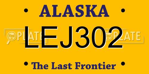 LEJ302 Alaska License Plate