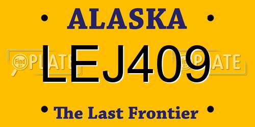 LEJ409 Alaska License Plate