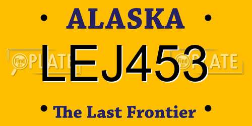 LEJ453 Alaska License Plate