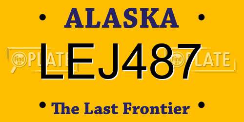 LEJ487 Alaska License Plate