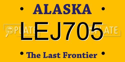 LEJ705 Alaska License Plate