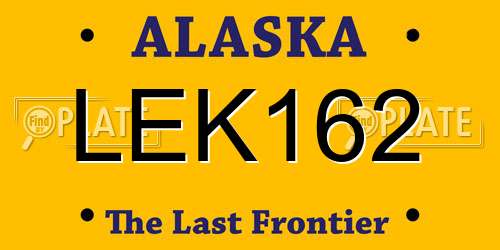 LEK162 Alaska License Plate