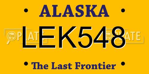 LEK548 Alaska License Plate