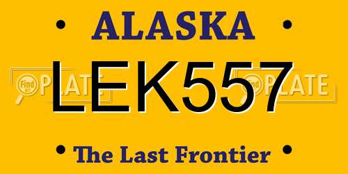 LEK557 Alaska License Plate