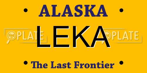 LEKA Alaska License Plate