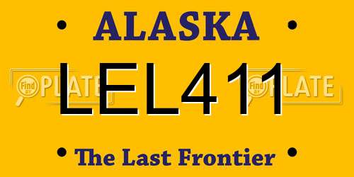 LEL411 Alaska License Plate