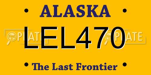 LEL470 Alaska License Plate