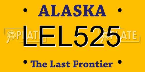 LEL525 Alaska License Plate