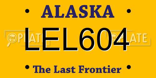 LEL604 Alaska License Plate