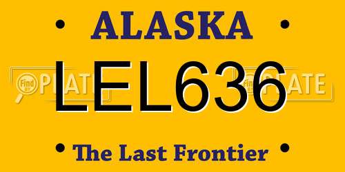 LEL636 Alaska License Plate