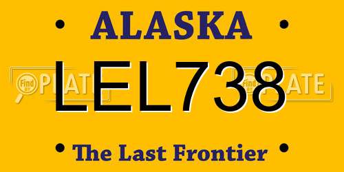LEL738 Alaska License Plate