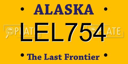 LEL754 Alaska License Plate