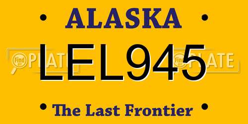 LEL945 Alaska License Plate