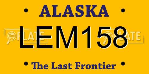 LEM158 Alaska License Plate