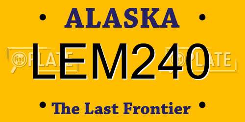 LEM240 Alaska License Plate