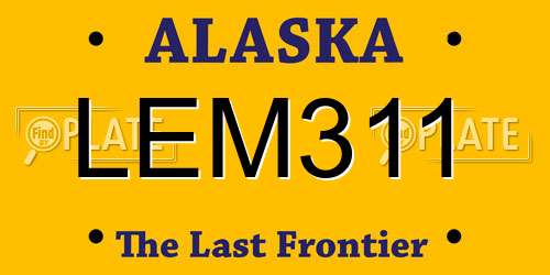 LEM311 Alaska License Plate
