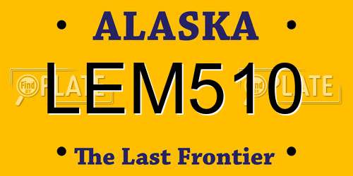 LEM510 Alaska License Plate