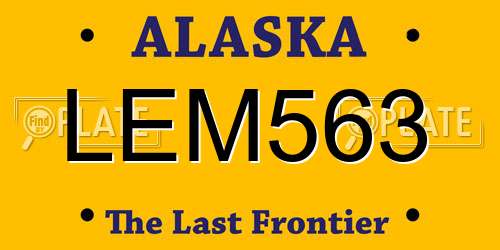 LEM563 Alaska License Plate