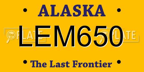 LEM650 Alaska License Plate