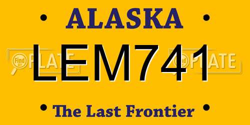 LEM741 Alaska License Plate