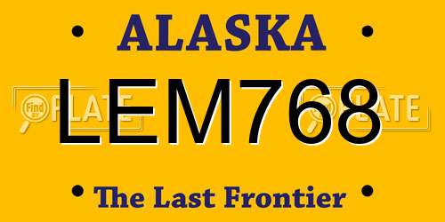LEM768 Alaska License Plate