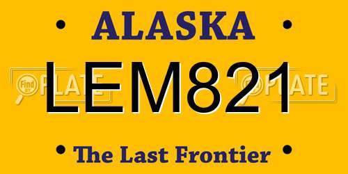 LEM821 Alaska License Plate