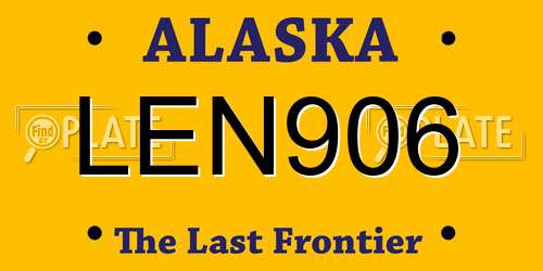 LEN906 Alaska License Plate