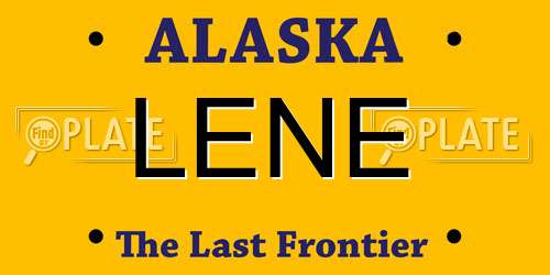 LENE Alaska License Plate