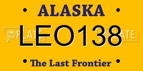LEO138 Alaska License Plate