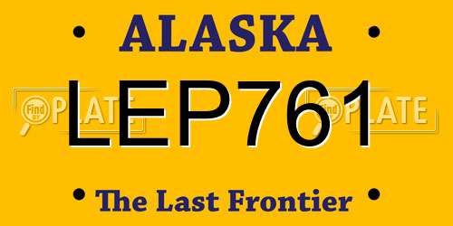 LEP761 Alaska License Plate