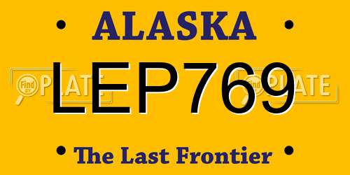 LEP769 Alaska License Plate