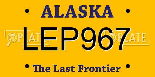LEP967 Alaska License Plate