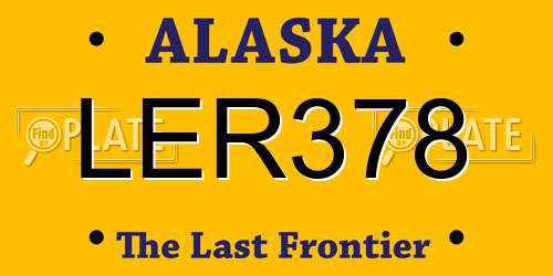 LER378 Alaska License Plate