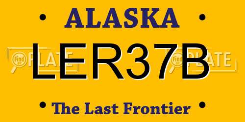 LER37B Alaska License Plate