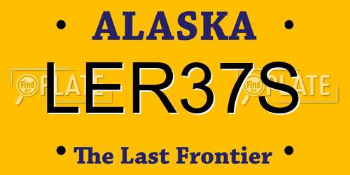 LER37S Alaska License Plate