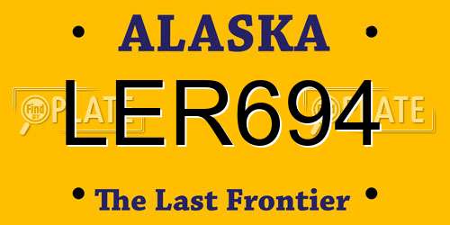 LER694 Alaska License Plate