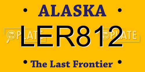LER812 Alaska License Plate