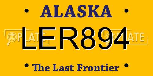 LER894 Alaska License Plate