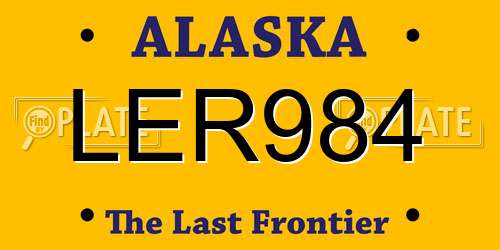 LER984 Alaska License Plate
