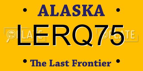 LERQ75 Alaska License Plate