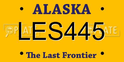 LES445 Alaska License Plate