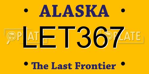 LET367 Alaska License Plate